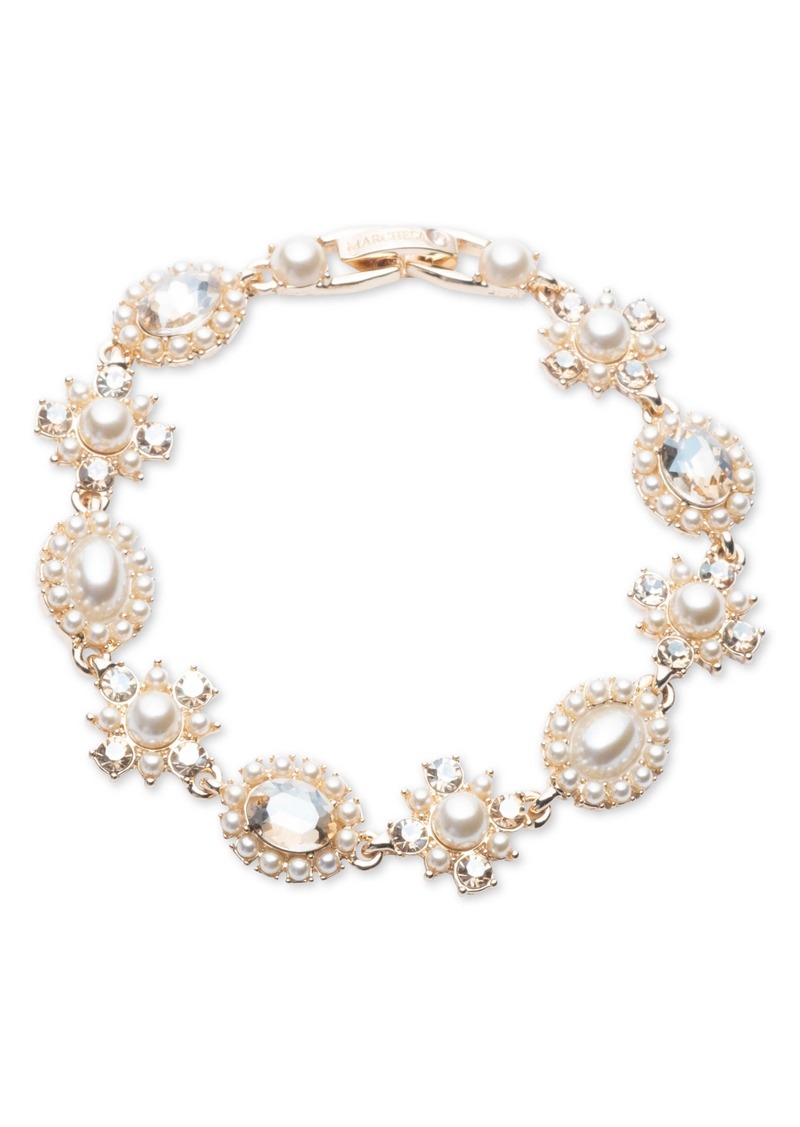 Marchesa Precious Imitation Pearl Bracelet in Gold/Pearl at Nordstrom Rack
