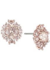 Marchesa Rose Gold-Tone Crystal Cluster Button Earrings