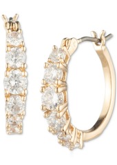 "Marchesa Small Cubic Zirconia Huggie Hoop Earrings, 0.54"" - Gold"