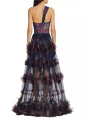 Marchesa One-Shoulder Tulle Gown
