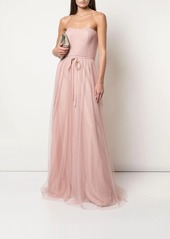 Marchesa strapless tulle long bridesmaid gown