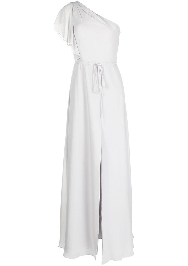 Marchesa tied-waist single-shoulder dress