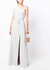 Marchesa tied-waist single-shoulder dress