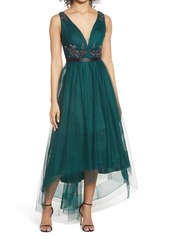 Marchesa Notte Embellished Tulle High/Low Gown