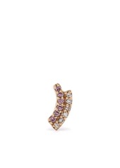 Maria Black 14kt yellow gold Rainbow diamond and pink sapphire stud