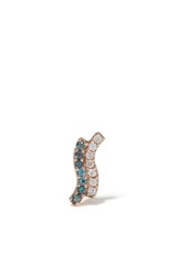 Maria Black 14kt yellow gold Wave blue sapphire and diamond stud