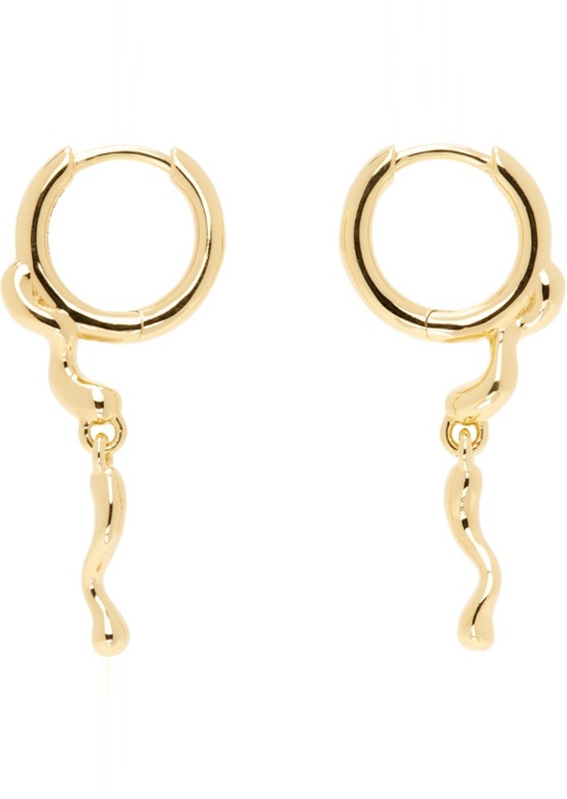 Maria Black Gold Ramen Chu Huggie Earrings