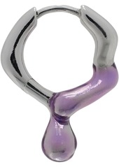 Maria Black Silver & Purple Mira Hoop Single Earring