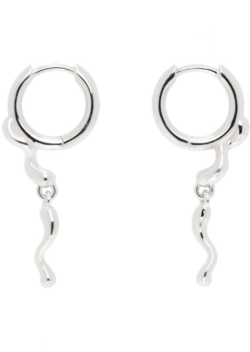 Maria Black Silver Ramen Chu Huggie Earrings