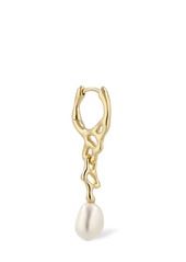 Maria Black Peblinge Pearl Drop Mono Huggie Earring