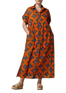 Marina Rinaldi Fabian Geometric Cotton Maxi Dress