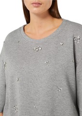 Marina Rinaldi Large Wool Rhinestone Sweatshirt