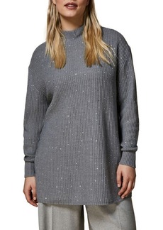 Marina Rinaldi Andalusian Stitch Wool Blend Tunic Sweater