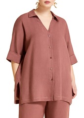 Marina Rinaldi Basilica Linen Shirt (Plus Size)