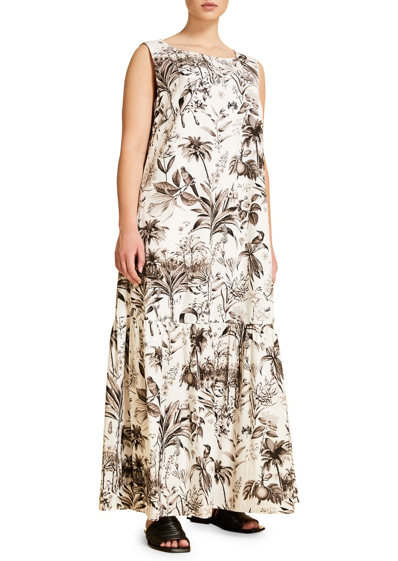 Marina Rinaldi Decuria Floral Print Flounce Dress (Plus Size)