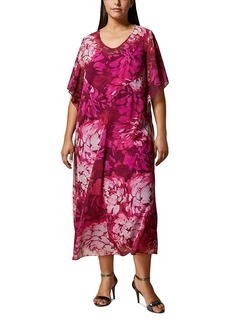 Marina Rinaldi Zenith Cyclamen Print Georgette Dress