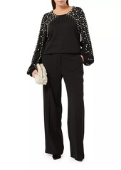 Marina Rinaldi Nelson Imitation Pearl-Embellished Sweater