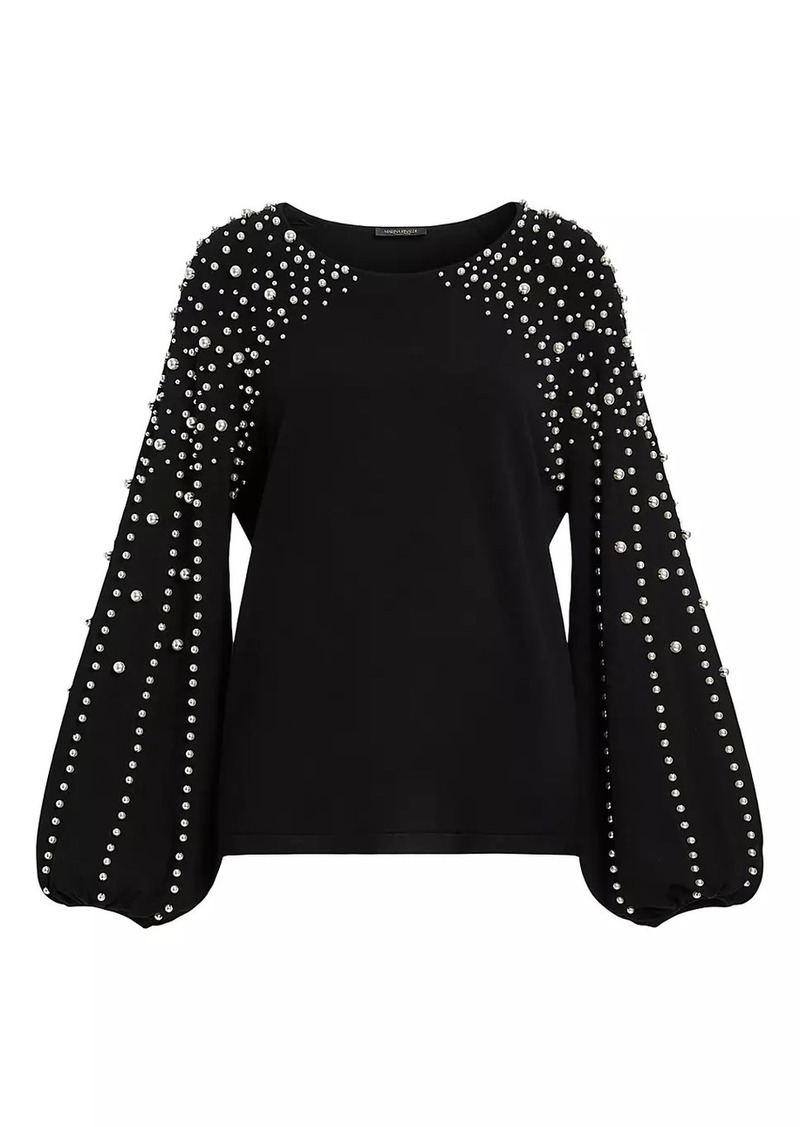 Marina Rinaldi Nelson Imitation Pearl-Embellished Sweater