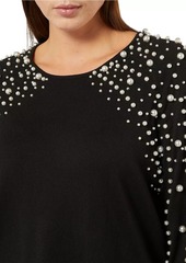 Marina Rinaldi Nelson Imitation Pearl-Embellished Sweater