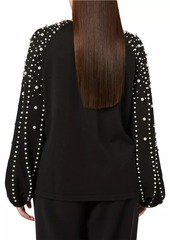 Marina Rinaldi Nelson Imitation Pearl-Embellished Sweater