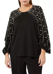 Marina Rinaldi Nelson Imitation Pearl-Embellished Sweater