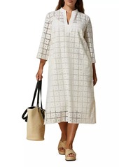Marina Rinaldi Plus Size Peana Broderie Cotton Midi-Dress