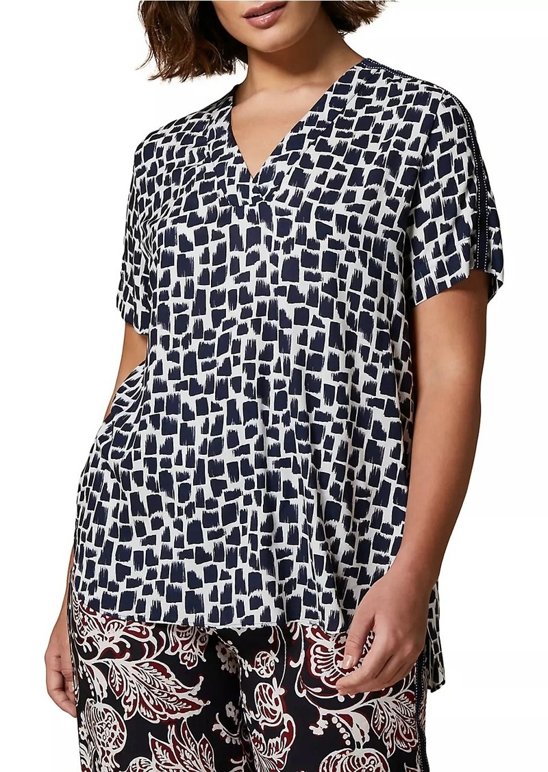 Marina Rinaldi Plus Size Prisma Printed Short-Sleeve Top