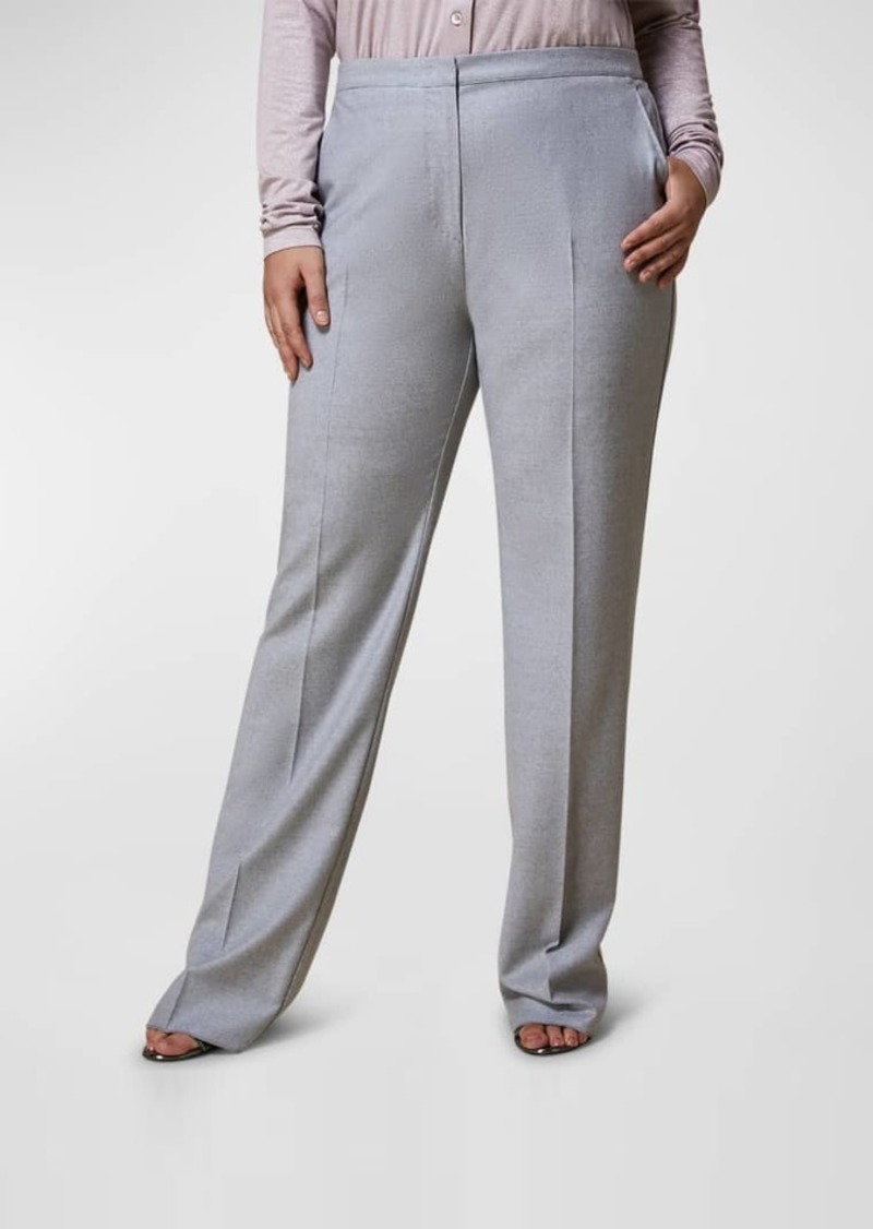 Marina Rinaldi Plus Size Recinto High-Rise Wool Flannel Pants