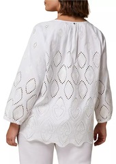 Marina Rinaldi Plus Size Ronco Embroidered Cotton & Linen Shirt