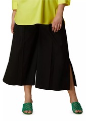 Marina Rinaldi Plus Size Uranio Belted Poplin Crop Pants