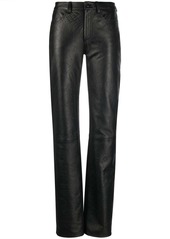 Marine Serre all-over embossed-logo leather trousers