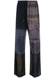 Marine Serre bandana-print panel silk trousers