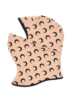 Marine Serre Beige Balaclava with All-Over Moon Printed Motif in Polyamide Woman