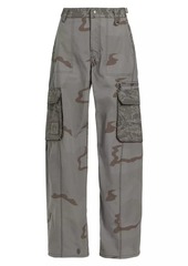 Marine Serre Bi-Camouflage Print Wide-Leg Cargo Pants