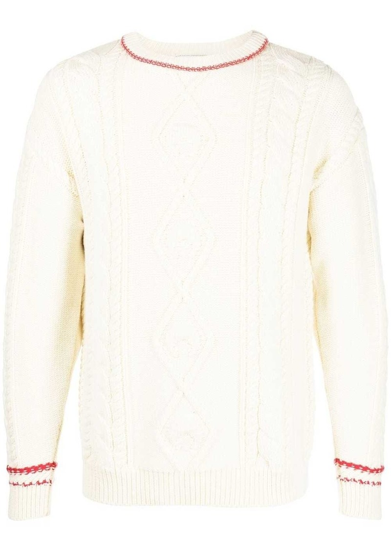 Marine Serre cable-knit wool jumper