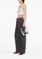 Marine Serre Crescent Moon-print crop top