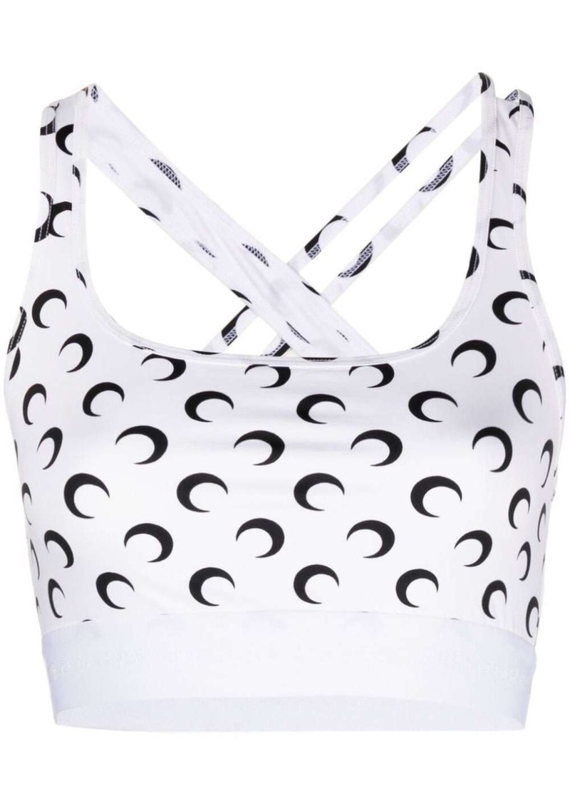 Marine Serre Crescent Moon-print crop top