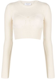 Marine Serre crew-neck knitted cropped top