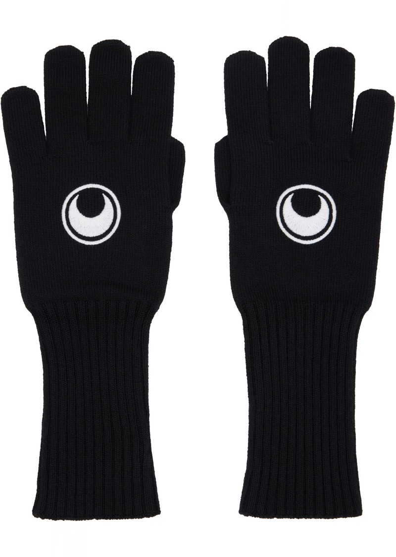 Marine Serre Black Moon Logo Knit Long Gloves