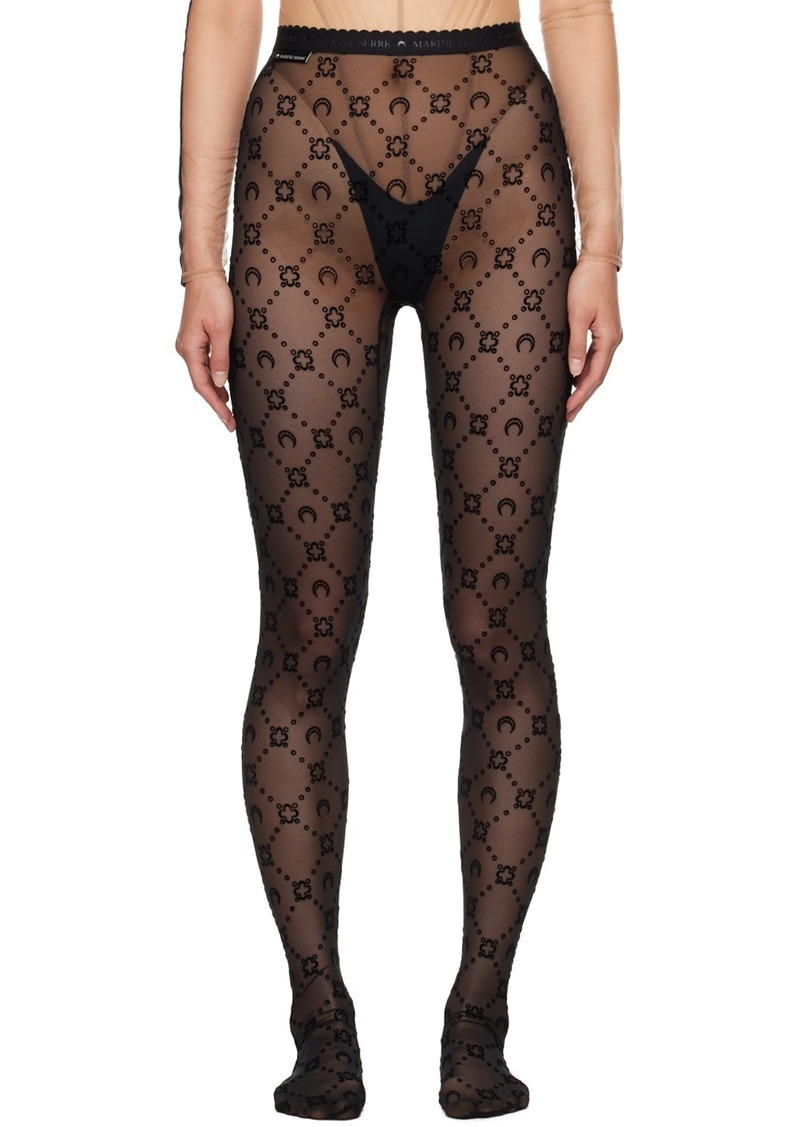 Marine Serre Black Moonogram Tights