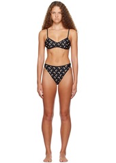 Marine Serre Black Printed Bikini