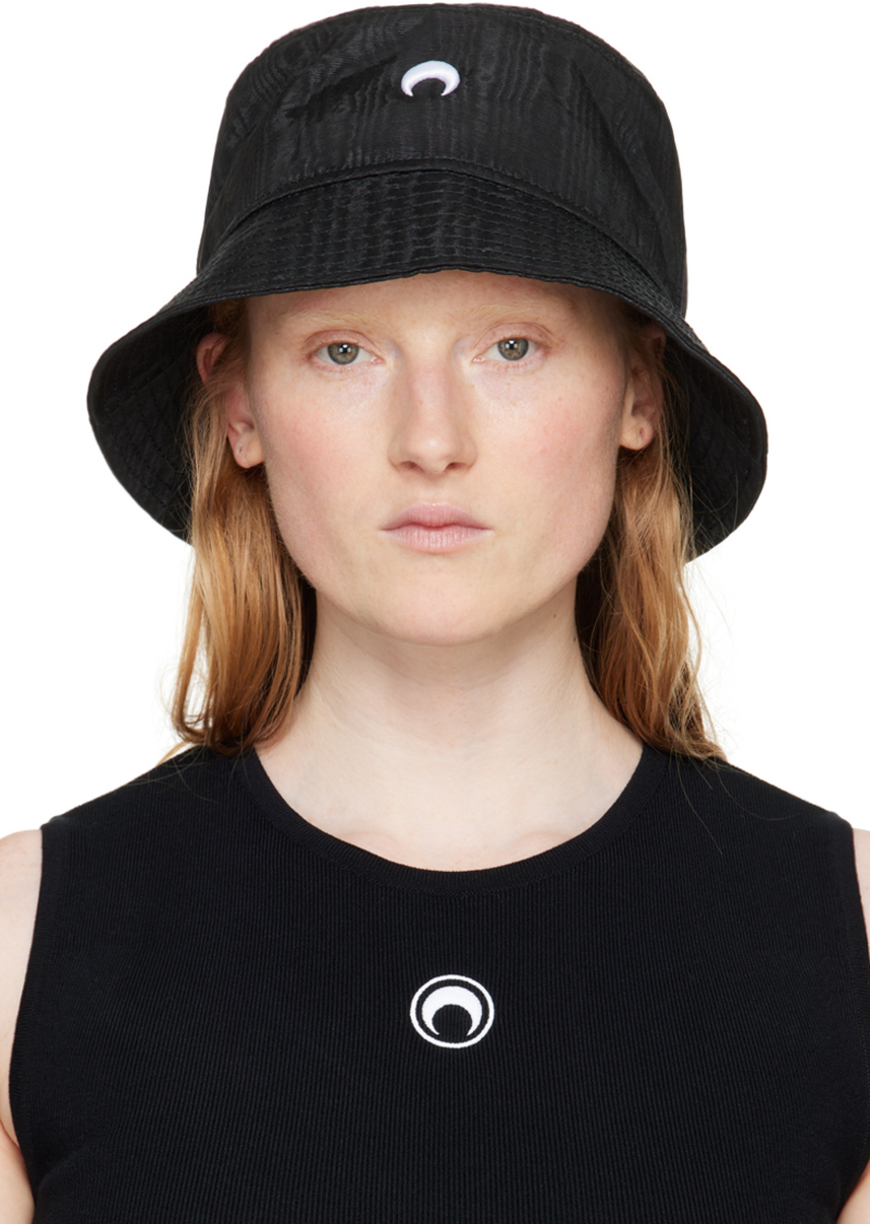 Marine Serre Black Regenerated Moire Bucket Hat