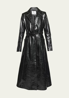 Marine Serre Embossed Leather Trench