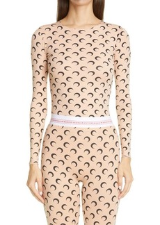 Marine Serre Fitted Moon Print Top in Tan With Black Print at Nordstrom