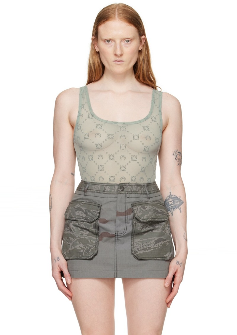 Marine Serre Gray Moonogram Bodysuit