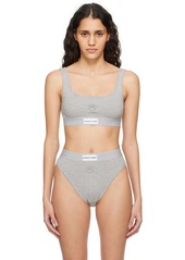 Marine Serre Gray Patch Bra