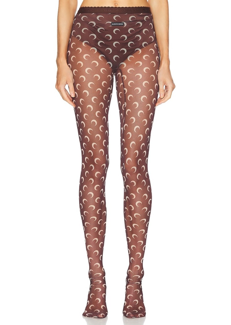 Marine Serre Moon Printed Mesh Tights