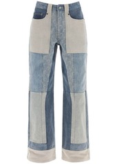 Marine serre regenerated wide-leg jeans