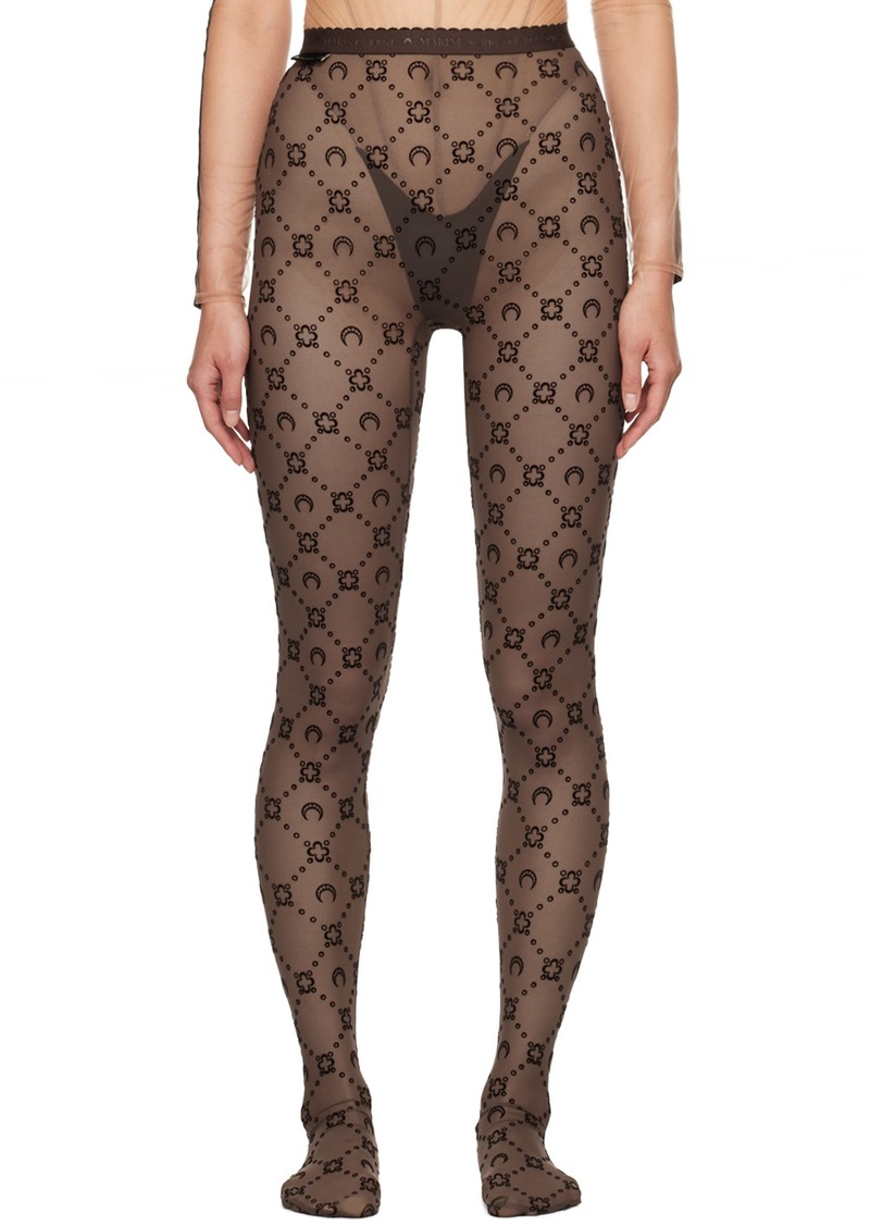 Marine Serre SSENSE Exclusive Brown Moonogram Tights