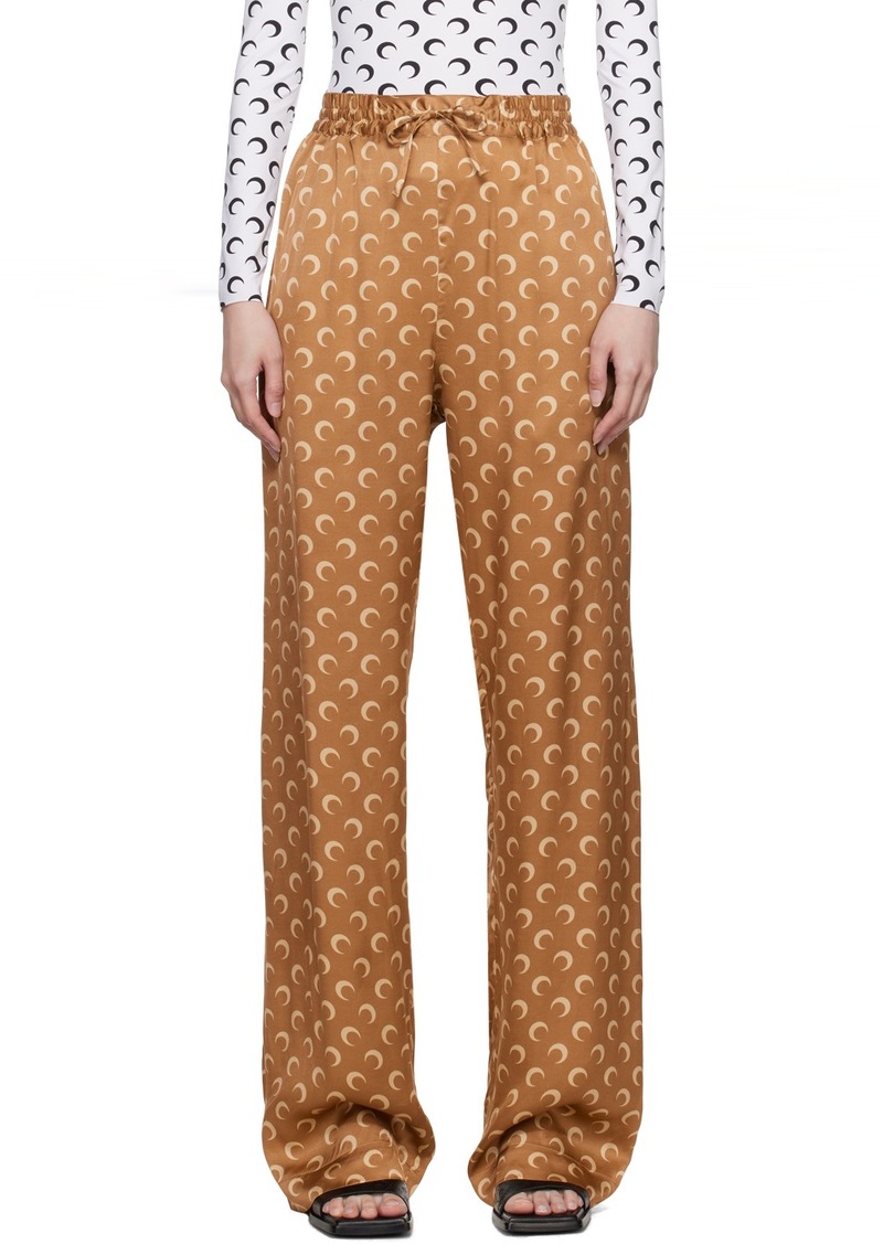 Marine Serre Tan All Over Moon Flou Trousers